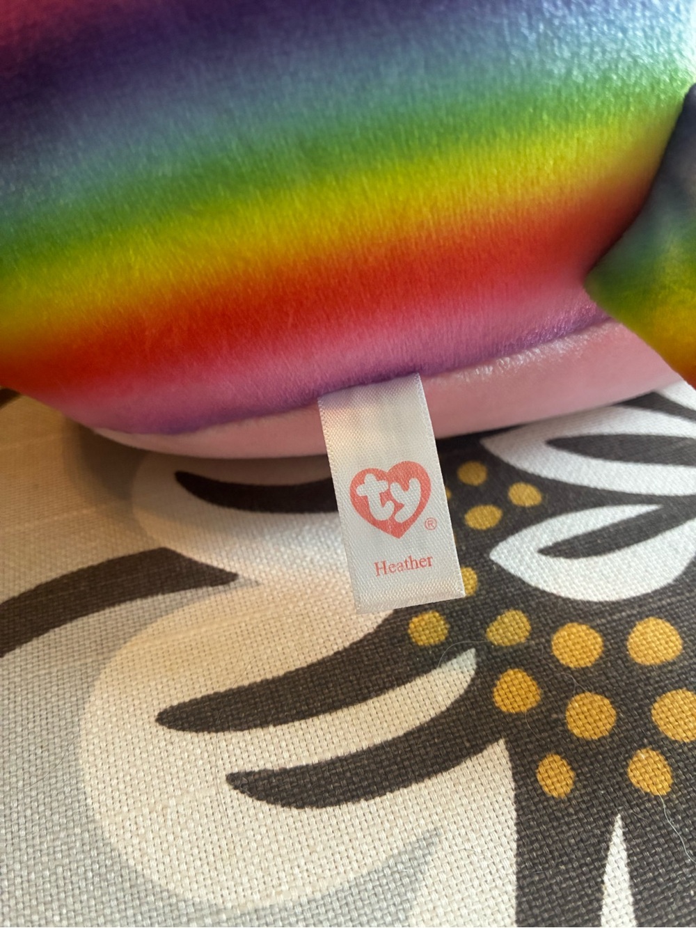 Ty Rainbow Stripe Cat Unicorn Plush - Multicolor - Picture 4 of 5